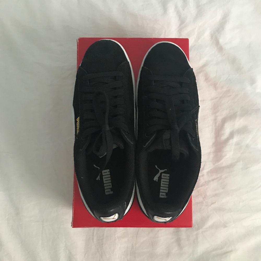 Puma Black Faux Suede Sneakers - Picture 4 of 6